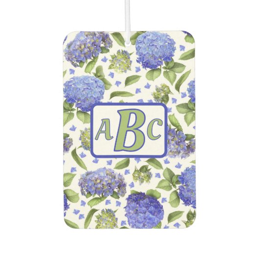 Personalisiertes Monogramm für Hydrangeas Autolufterfrischer (Vorderseite)