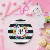 Personalisiertes Monogramm für klassische Wasserfa Pappteller (Party)