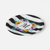 Personalisiertes Monogramm für klassische Wasserfa Pappteller (Schrägansicht)