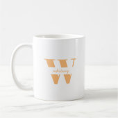 Personalisiertes Monogramm für moderne Anfangsbuch Kaffeetasse (Links)