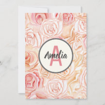 Personalisiertes Monogramm für Pfirsich und Rosa R