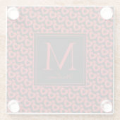 Personalisiertes Monogramm für rote und schwarze H Glasuntersetzer (Rückseite)