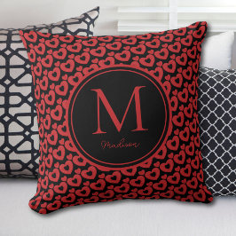 Personalisiertes Monogramm für rote und schwarze H Kissen