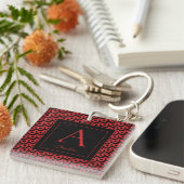 Personalisiertes Monogramm für rote und schwarze H Schlüsselanhänger (Vorderseite rechts)
