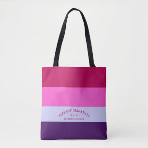 Personalisiertes Monogramm für trendy Streifen Tasche