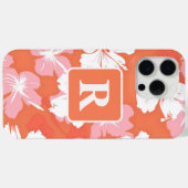 Personalisiertes Monogramm für tropischen Hibiskus Case-Mate iPhone Hülle (Rückseite (Horizontal))