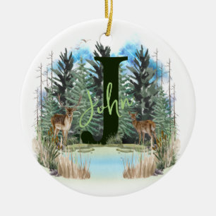 Personalisiertes Monogramm für Wasserfarben Buchst Keramik Ornament