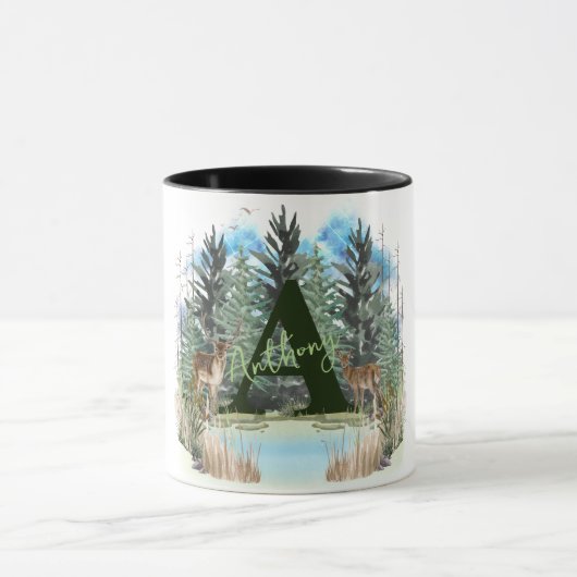 Personalisiertes Monogramm für Wasserfarben Buchst Tasse (Zentrum)