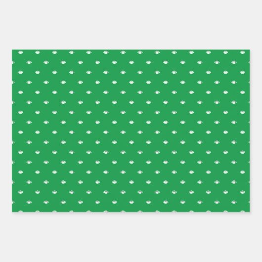 Personalisiertes Monogramm Fußball grün Geschenkpapier Set (Vorderseite)