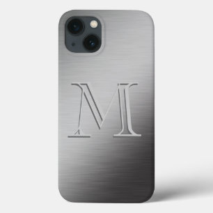 Personalisiertes Monogramm gebürstetes iPhone 13 Hülle