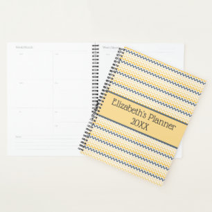 Personalisiertes Monogramm Gelb Grau Chevron Planer