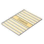 Personalisiertes Monogramm Gelbgrau Zickzack Notizblock (Linke Seite)