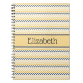 Personalisiertes Monogramm Gelbgrau Zickzack Notizblock (Vorderseite)