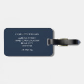 Personalisiertes Monogramm Gepäckanhänger (Rückseite horizontal)