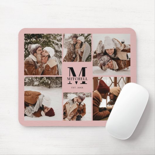 Personalisiertes Monogramm-Geschenk für die rosa F Mousepad (Mit Mouse)