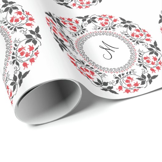 Personalisiertes Monogramm Geschenkpapier (Rolleneckpunkt)