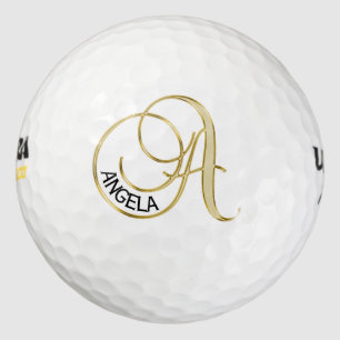 Personalisiertes Monogramm Gold Letter A - Geschen Golfball