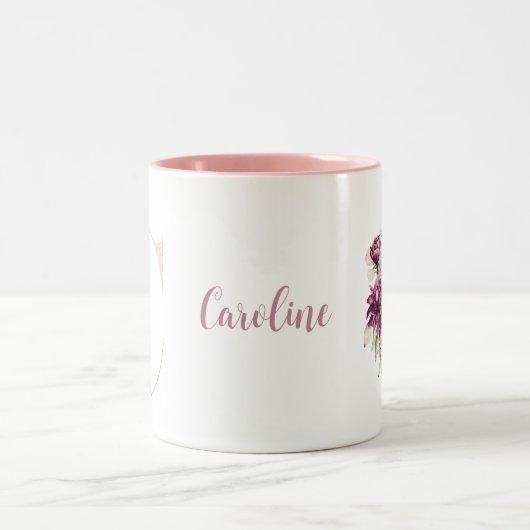 Personalisiertes Monogramm Gold Letter C Rosa Farb Zweifarbige Tasse (Mittel)