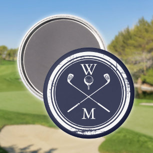 Personalisiertes Monogramm Golf Royalblau Magnet