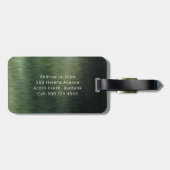 Personalisiertes Monogramm Golfer aus grün gebürst Gepäckanhänger (Rückseite horizontal)
