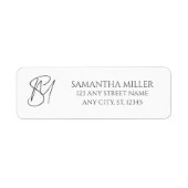 Personalisiertes Monogramm Grau und Weiß (Vorne)