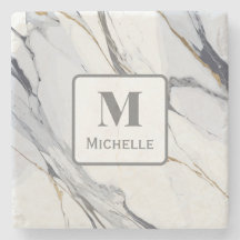 Personalisiertes Monogramm, grau und weiß