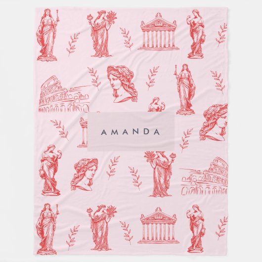 Personalisiertes Monogramm griechisches Statuenges Fleecedecke (Vorderseite)