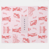 Personalisiertes Monogramm griechisches Statuenges Fleecedecke (Vorderseite (Horizontal))