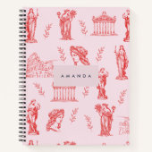 Personalisiertes Monogramm griechisches Statuenges Notizblock (Vorderseite)