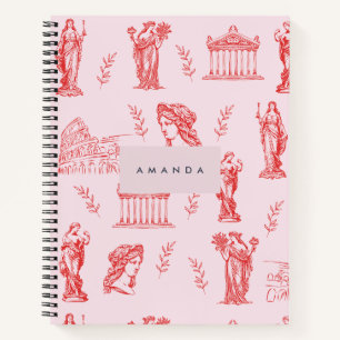 Personalisiertes Monogramm griechisches Statuenges Notizblock