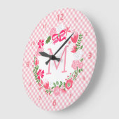 Personalisiertes Monogramm Große Wanduhr (Winkel)