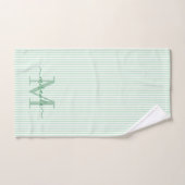 Personalisiertes Monogramm Grün-Weiß-Gestreift Badhandtuch Set (Handtuch)