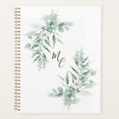 Personalisiertes Monogramm Grüne Foliage Planer (Vorderseite)