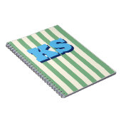 Personalisiertes Monogramm Grüne Streifen Benutzer Notizblock (Rechte Seite)