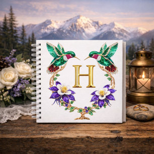 Personalisiertes Monogramm H Verzierte Kolibri-Ges Notizblock