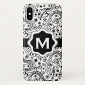 Personalisiertes Monogramm Herz Liebe Doodle Muste Case-Mate iPhone Hülle (Rückseite)