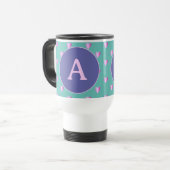 Personalisiertes Monogramm Herz Lilac Aquamarin Reisebecher (Vorderseite Links)