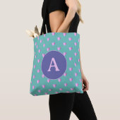 Personalisiertes Monogramm Herzmuster Lilac und Aq Tasche (Von Nahem)