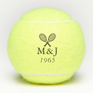Personalisiertes Monogramm Hochzeit Jubiläumsdatum Tennisbälle