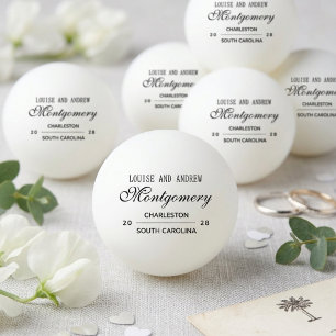 Personalisiertes Monogramm Hochzeit Tischtennisball
