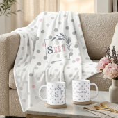 Personalisiertes Monogramm Hochzeitsgeschenk Paar Fleecedecke