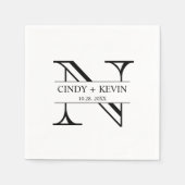 Personalisiertes Monogramm Hochzeitspapier Napkin Serviette (Vorderseite)