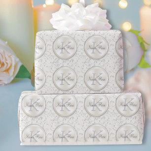 Personalisiertes Monogramm Hochzeitsverpackungspap Geschenkpapier