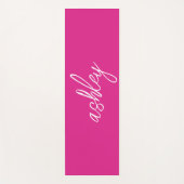 Personalisiertes Monogramm Hot Pink Yogamatte (Vorderseite)
