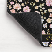 Personalisiertes Monogramm Hübsch Vintage Blumenmu Mousepad (Ecke)