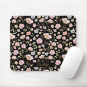 Personalisiertes Monogramm Hübsch Vintage Blumenmu Mousepad (Mit Mouse)