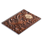 Personalisiertes Monogramm Imitat Leather Notizblock (Linke Seite)