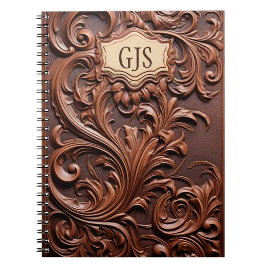 Personalisiertes Monogramm Imitat Leather Notizblock (Vorderseite)
