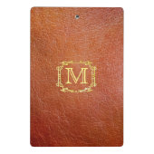 Personalisiertes Monogramm-Imitat-Leder Mini Klemmbrett (Rückseite)