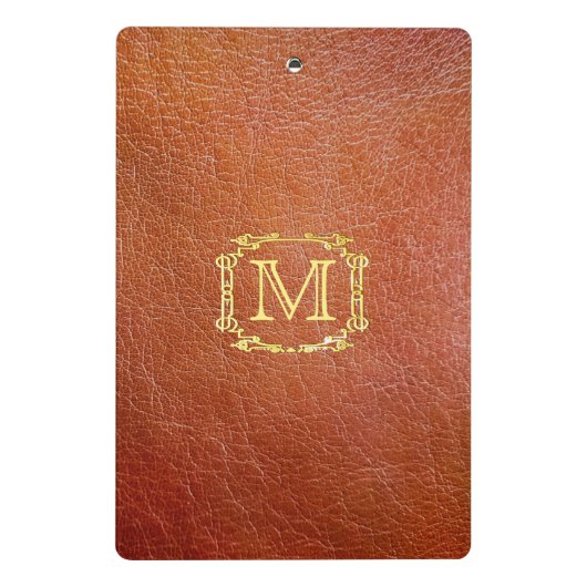 Personalisiertes Monogramm-Imitat-Leder Mini Klemmbrett (Rückseite)